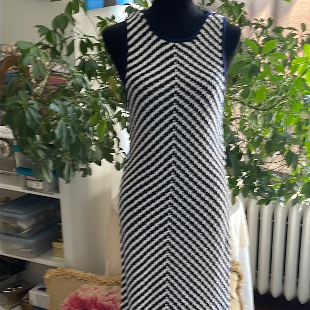 House of Harlow 1960 Navy and white, chevron design,knit. 💯 cotton, maxi,New.